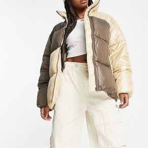 Mono Panel Puffer Jacket (Oversized)